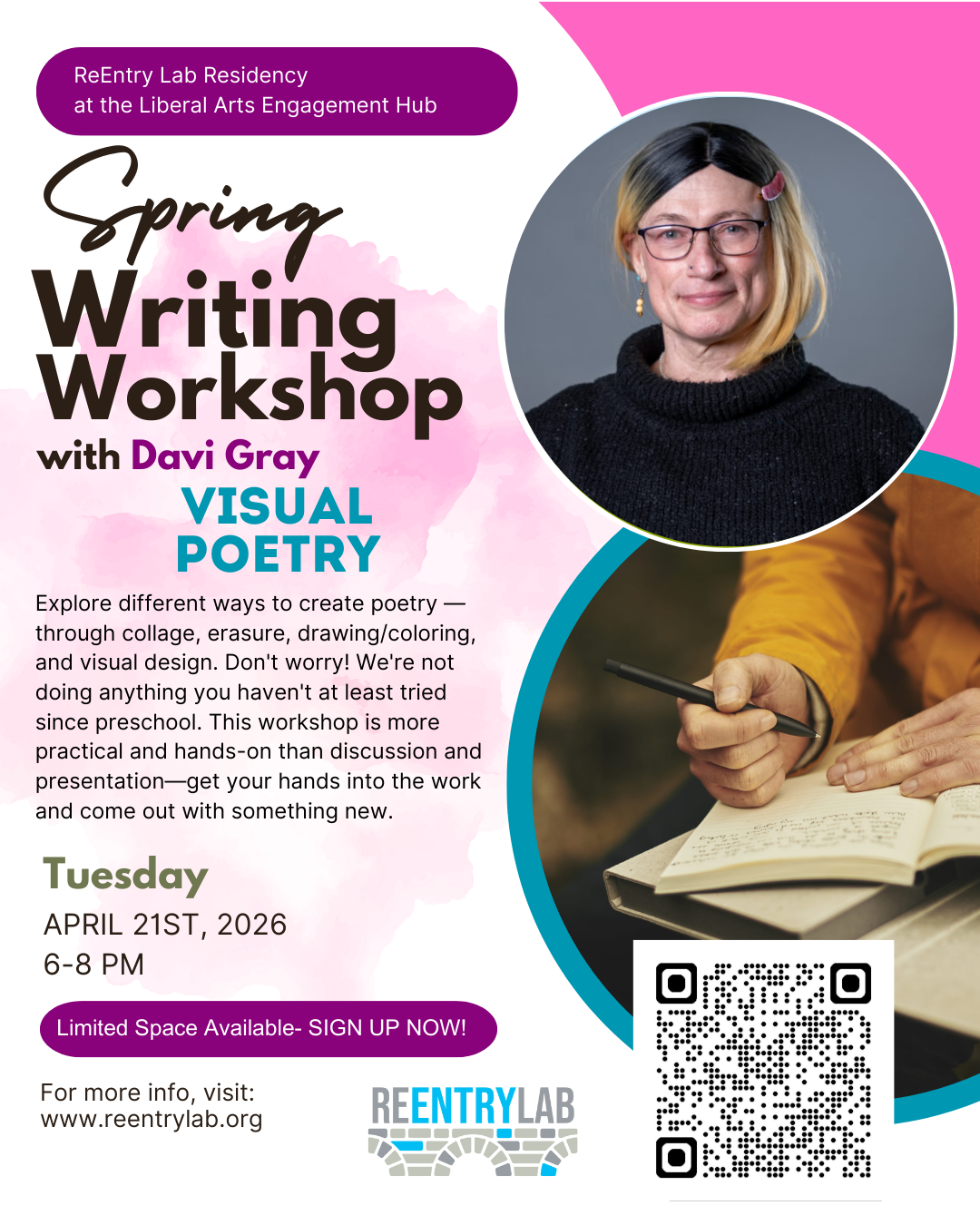 Promo flyer for Hub April 2026 Workshop